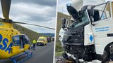 Smrtící srážka dvou kamionů zablokovala dálnici D8: Jeden z řidičů zemřel!