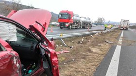 Na dálnici D5 se stala dopravní nehoda.