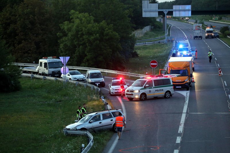 Nehoda, při které zemřel policista Josef Štefek.