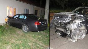 Opilý řidič na Znojemsku své BMW zaparkoval v obýváku cizího domu.