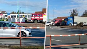 Tragická nehoda na kruhovém objezdu v Jaroměři: Po srážce s náklaďákem zemřel cyklista!