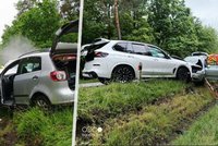 Děsivá čelní srážka dvou aut na Jindřichohradecku: Zranilo se šest lidí