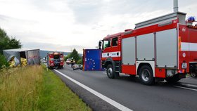 Nehoda dodávky a kamionu u Prunéřova: Zemřeli tři lidé