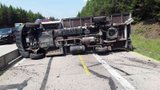 Nehoda nákladního vozidla na D1: Dálnice na Prahu stála přes dvě hodiny