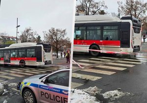 Zdrogovaný řidič autobusu v Kladně srazil seniorku (30. 11. 2023).