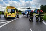 Řidič kamionu nedal přednost osobnímu autu u Hodonína. Řidičku musel transportovat vrtulník do nemocnice.