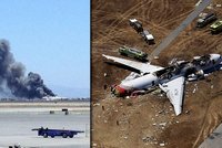 Ohnivé peklo na letišti v San Francisku: Popálení skákali do moře