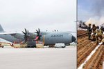 Pád vojenského letounu Airbus A400M u španělské Sevilly