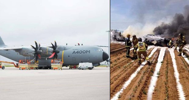 Letecké neštěstí ve Španělsku: Nejméně 3 mrtví při pádu vojenského airbusu