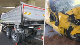 Nehodu kamionu a dodávky u Lipníku zavinila zřejmě včela: Zahynul při ní řidič (†75)