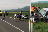 Nehoda na Litoměřicku si vyžádala dva zraněné: V autě sedělo i dítě, od hasičů dostalo slona