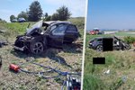 Po havárii osobního auta na D7 na Lounsku je pět zraněných. (19.8.2023)
