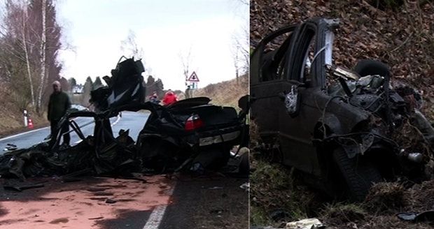 Tragédie na Chebsku: Mladíci (†23 a †26) rozpůlili auto o pilíř, prý se řítili 200 km/h