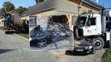 Děsivá nehoda na Vyškovsku: Míchačka rozmačkala osobák a probourala se do domu