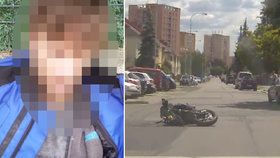 Poté co motorkář havaroval, začal před policisty utíkat.