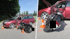 Smrtelná dopravní nehoda na silnici II/151 ve směru z Dačic na obec Budíškovice (14. 6. 2022)