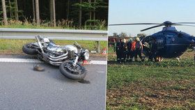 Motorkář (44) při nehodě zemřel: Klučinu (12) transportoval do nemocnice vrtulník!