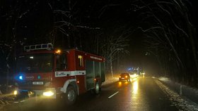 Smrtelná nehoda u obce obce Kněžičky na Nymbursku. Řidič z místa ujel. (6. 12. 2023)