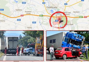 Kamion na Nymbursku smetl osobák, záchranáři museli oživovat desetileté dítě