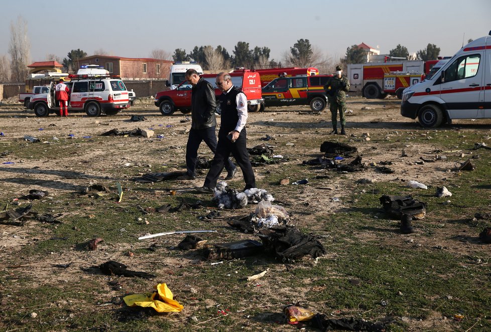 Nedávná tragédie v Íránu: Trosky sestřeleného ukrajinského letadla
