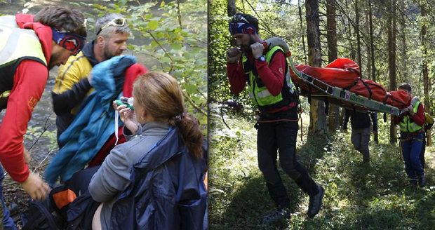 Češka (47) se ve Slovenském ráji zřítila z 5 metrů.