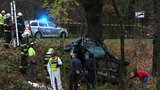 Smrtelná nehoda v Plzni: Dva mladíci ujížděli policii, narazili do stromu!