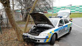 V Přetlucké ulici havarovali policisté.