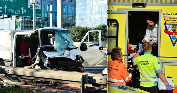 Vážná nehoda zablokovala D1 v Praze: Ředitel pražské záchranky pomáhal zraněným