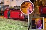 V Praze došlo v noci na úterý k nehodě. Auto s bývalou europoslankyní a vysokým úředníkem ministerstva zahraničí skončilo na boku.