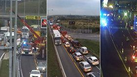Kolaps dopravy v Praze: Kamion zablokoval vjezd do města, pak zavřeli Blanku