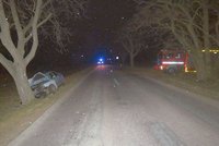 Řidička (35) nedávala pozor, napálila do stromu: S vážným zraněním leží v nemocnici