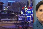 Nehoda polské premiérky Beaty Szydlové  po nehodě u Osvětimi, 10. 2. 2017