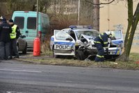 Policejní auto bouralo v Příbrami: Tři zranění, z toho dva policisté!