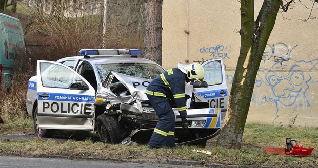 Policista na Břeclavsku naboural do stromu (ilustrační foto)