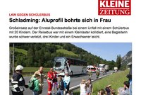 Český řidič v Rakousku naboural školní autobus: Učitelce propíchly hrudník tyče, které vezl