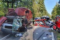 Tragická nehoda u Jihlavy: Řidič dodávky zemřel! Střetl se s kamionem