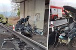 Havárie auta u Řehlovic na Ústecku.