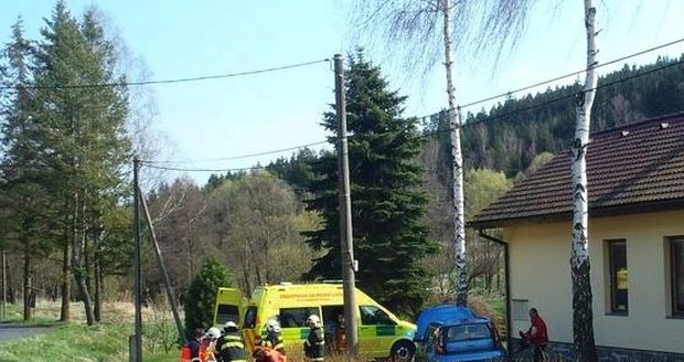 Řidička (58) na Sušicku vyletěla ze silnice, proletěla zahradou, těsně minula dům a narazila do stromu. Skončila v nemocnici.