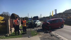 Dopravní nehoda mezi Plzní a Vejprnicemi