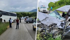 Nehoda u slovenské obce Lubina. (7.6.2023)