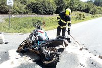 Motorkář na Třebíčsku vyjel mimo silnici: Na místě zemřel