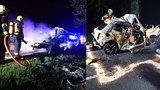Tragická noc na Karlovarsku: V autě po nehodě uhořel řidič