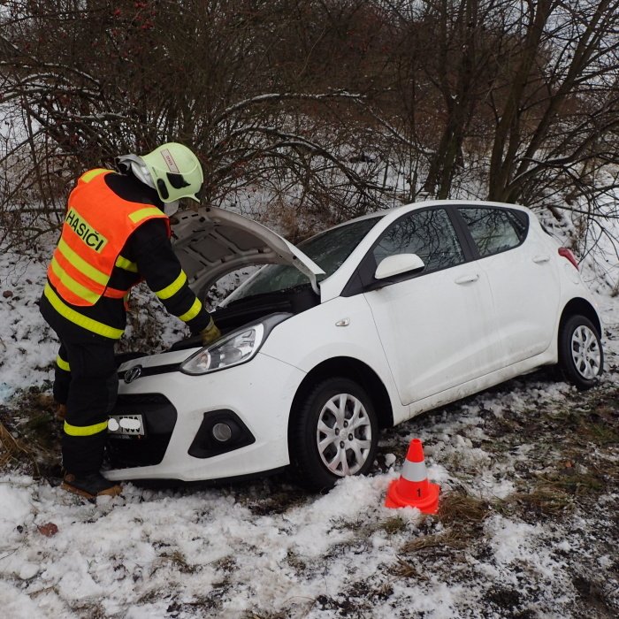 Ranní dopravní nehoda v Kobeřicích.