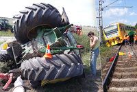 Vlak se srazil na přejezdu s traktorem. 11 zraněných u Písku