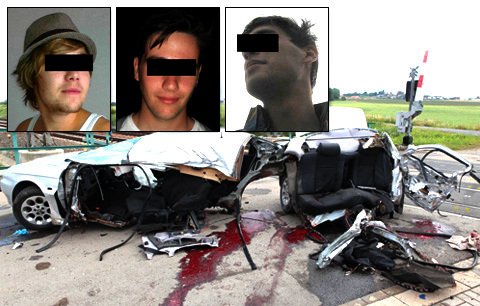 Jirka, Tomáš a Radek našli smrt v troskách auta.