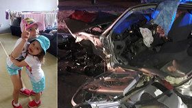 Emička a Viki utrpěly při nehodě vážná zranění, auto s jejich rodinou sestřelil mladý řidič v protisměru.