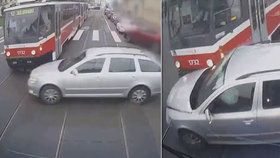 Tramvaje v Brně slisovaly škodovku! Řidič čekal půl hodiny na záchranu.