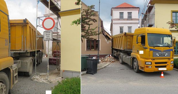 Řidič náklaďáku se nevešel do uličky: Na jihu Čech pobořil dva domy! 