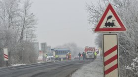 Při srážce vlaku s autem na Mělnicku dnes zemřel člověk