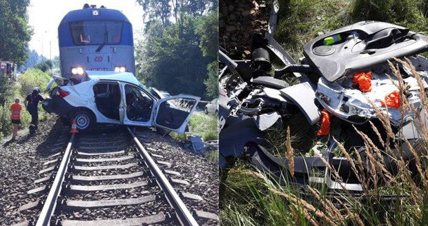 Vůz vjel na českobudějovickém přejezdu pod rychlík, řidič zemřel